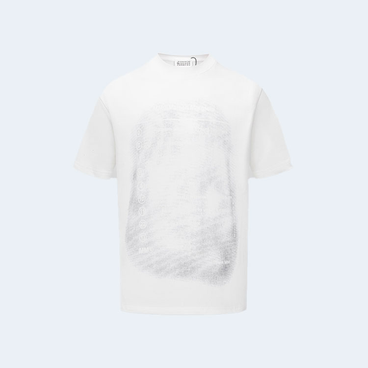 메종 마르지엘라 브라이드 워싱 로고 티셔츠 화이트